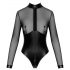 Noir - glansfuld gennemsigtig body (sort) - XL