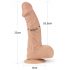 Lovetoy Real Extreme - sugekop dildó med testikler - 23 cm (natur)