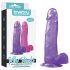 Lovetoy Jelly Studs - naturtro dildo med base - 20 cm (lilla)