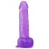 Lovetoy Jelly Studs - naturtro dildo med base - 20 cm (lilla)