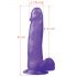 Lovetoy Jelly Studs - naturtro dildo med base - 20 cm (lilla)