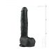 Easytoys - Stor sugekop dildo med kugler, 29,5 cm - sort