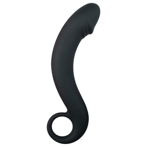 EasyToys Kurvet Dildo - sort silikone anal glæde