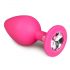 Easytoys Diamond analplug m. hvid sten - pink (mellem)