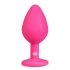 Easytoys Diamond analplug m. hvid sten - pink (mellem)